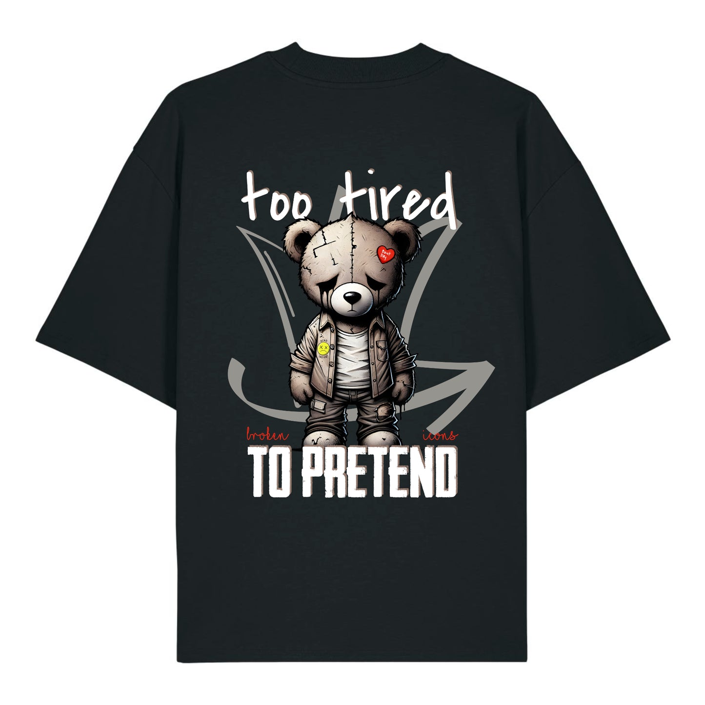 Too tired - Organic Heavy Oversized Unisex Shirt Black