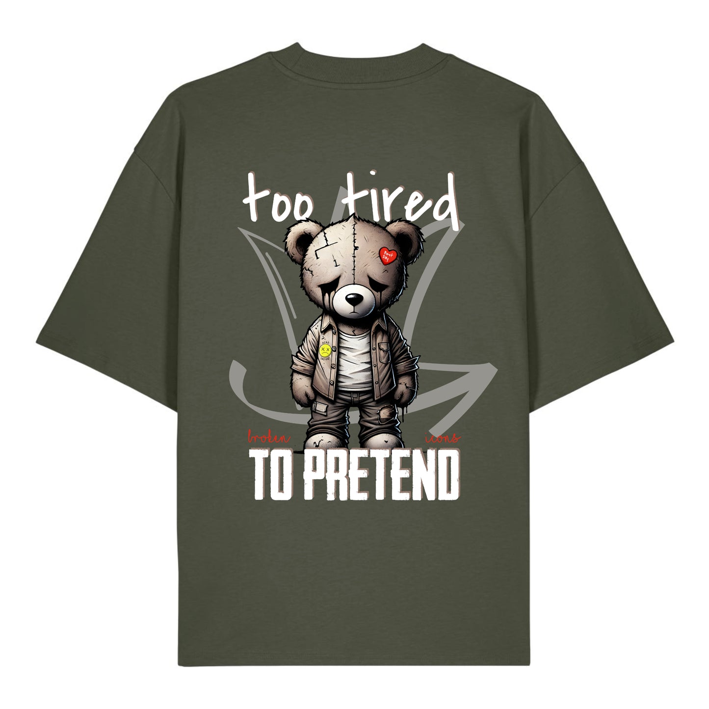 Too tired - Organic Heavy Oversized Unisex Shirt Khaki