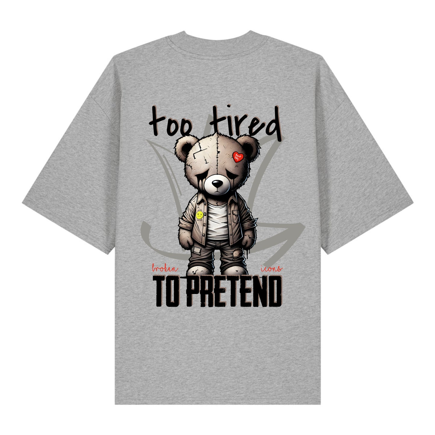 Too tired - Organic Heavy Oversized Unisex Shirt Heather Grey