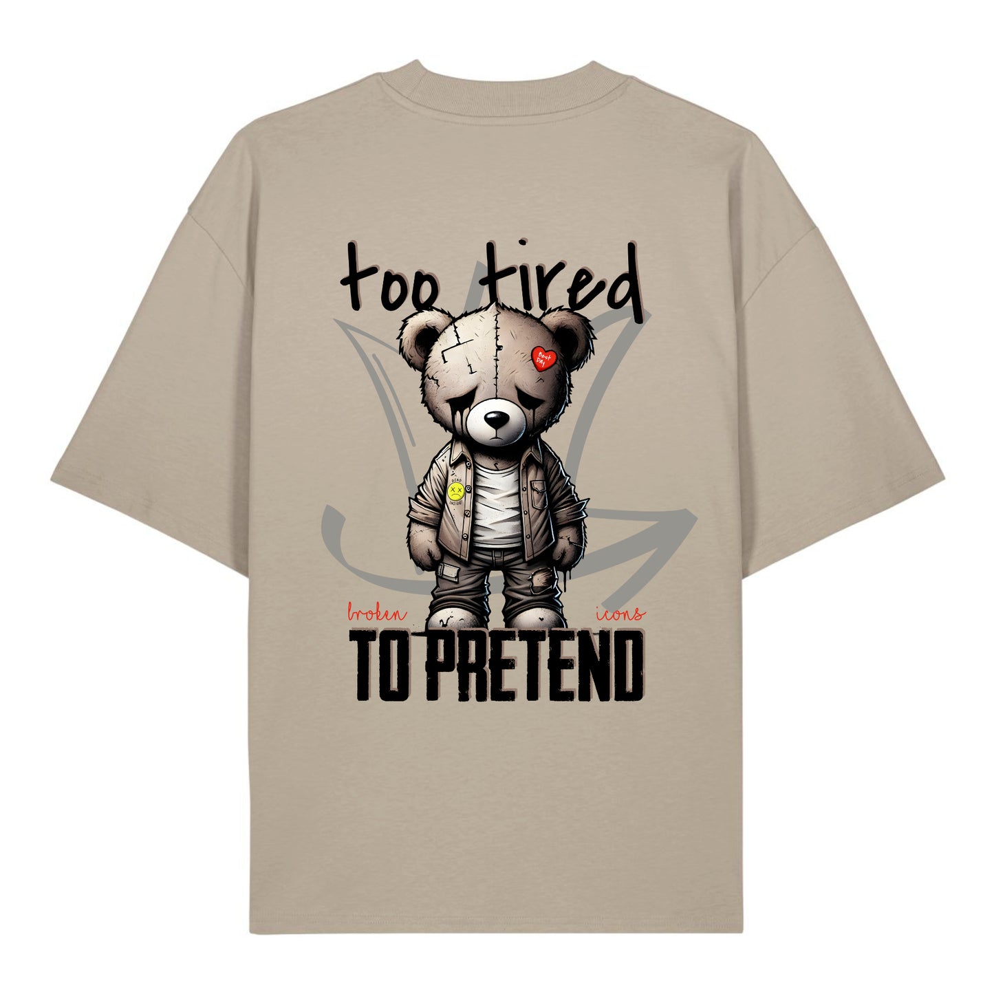 Too tired - Organic Heavy Oversized Unisex Shirt Stone