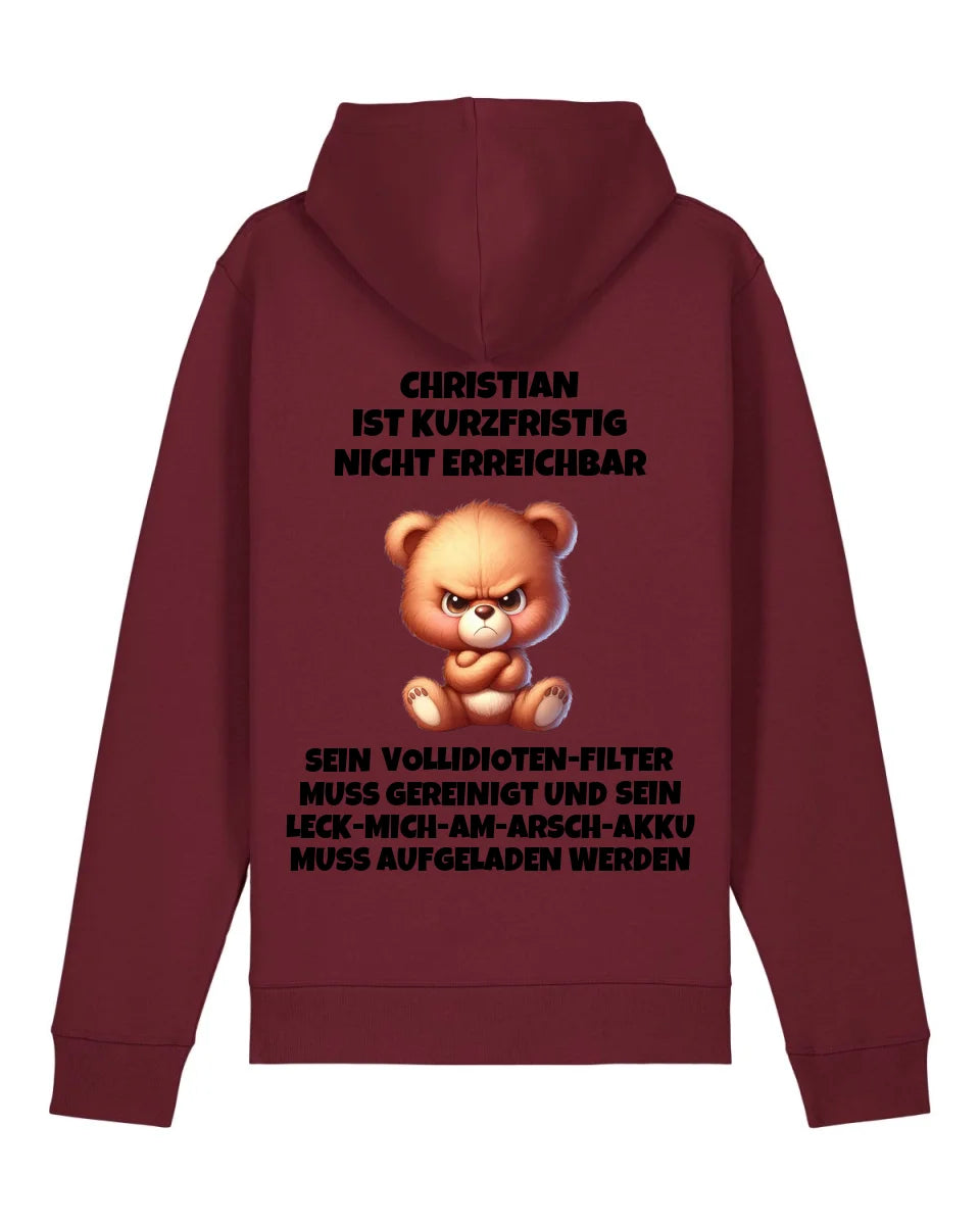 Nicht erreichbar - Organic Unisex Hoodie (personalisierbar) Drummer 2.0 Hoodie ST ST Burgundy
