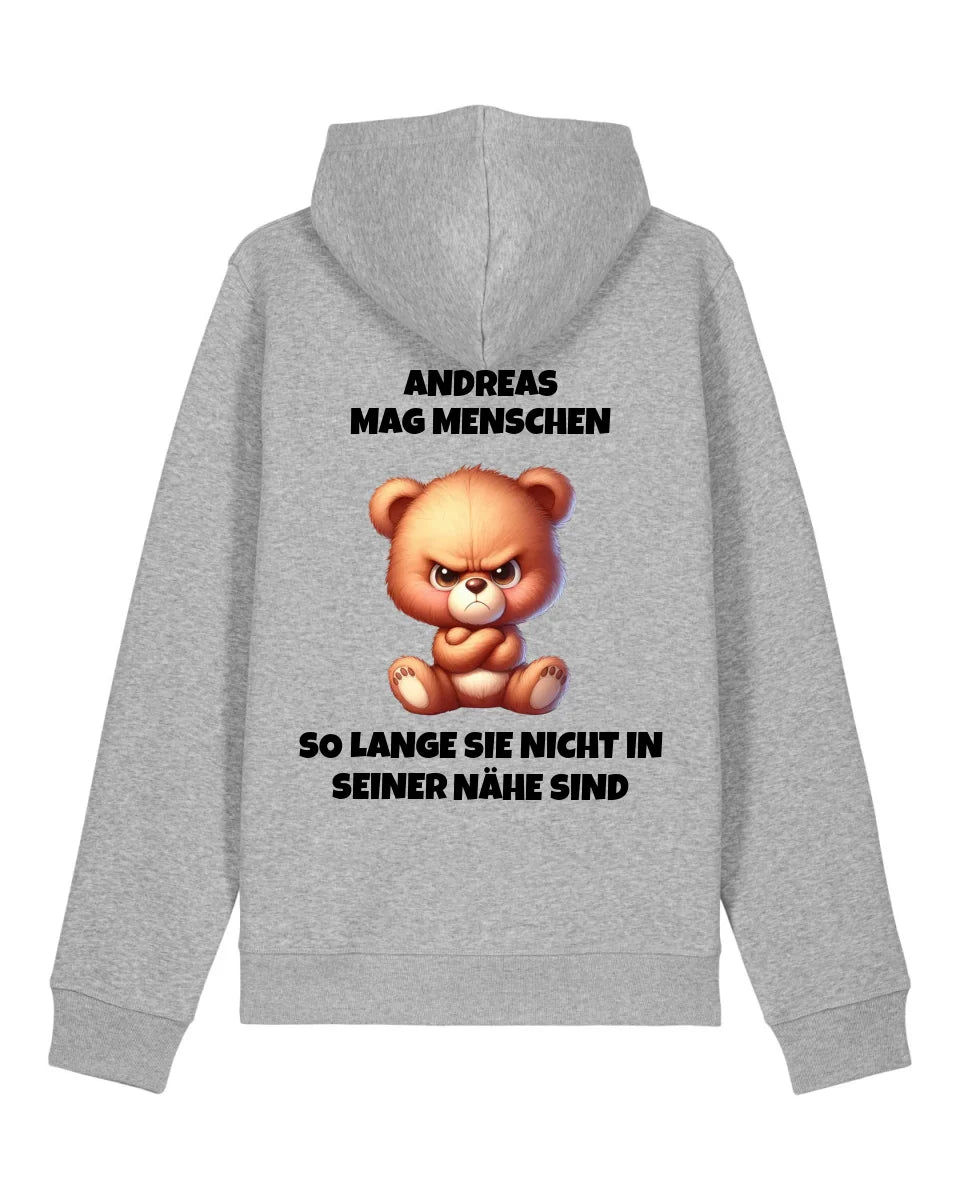 Ich mag Menschen - Organic Unisex Hoodie (personalisierbar) Drummer 2.0 Hoodie ST ST Heather-Grey