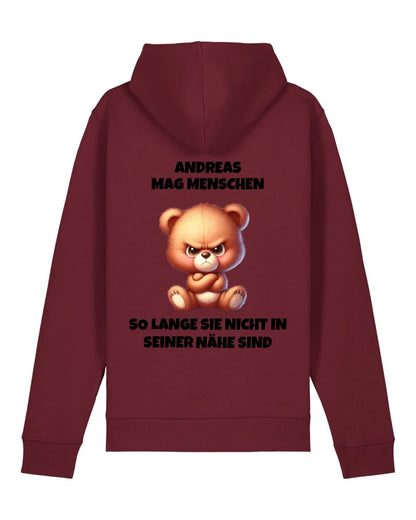 Ich mag Menschen - Organic Unisex Hoodie (personalisierbar) Drummer 2.0 Hoodie ST ST Burgundy