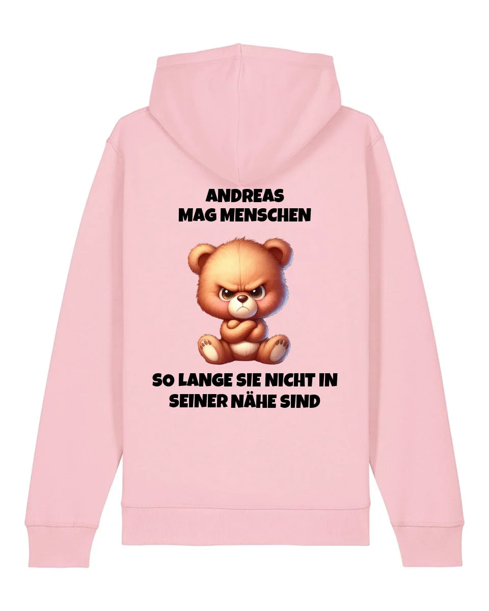 Ich mag Menschen - Organic Unisex Hoodie (personalisierbar) Drummer 2.0 Hoodie ST ST Cotton-Pink