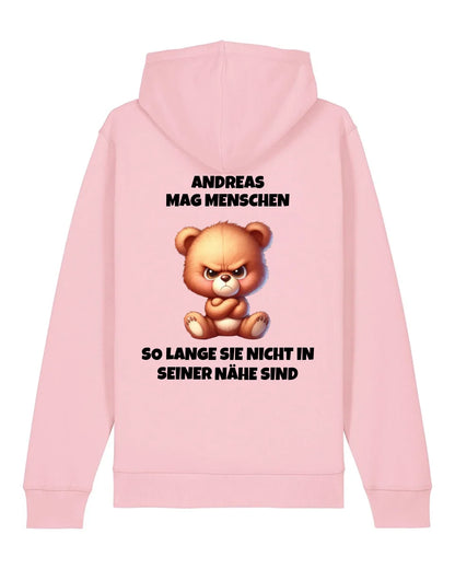 Ich mag Menschen - Organic Unisex Hoodie (personalisierbar) Drummer 2.0 Hoodie ST ST Cotton-Pink