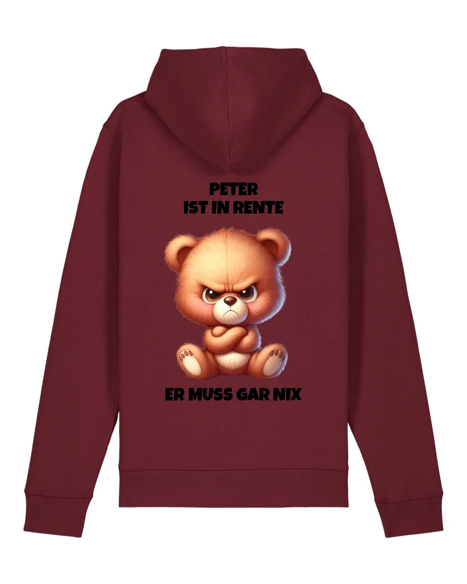 Ich bin in Rente - Organic Unisex Hoodie (personalisierbar) Drummer 2.0 Hoodie ST ST Burgundy