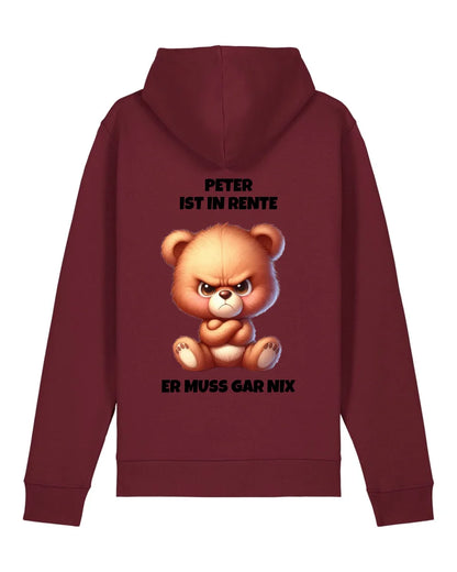 Ich bin in Rente - Organic Unisex Hoodie (personalisierbar) Drummer 2.0 Hoodie ST ST Burgundy