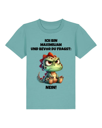 Nein - Organic Kid's Shirt (personalisierbar) Mini Creator T-Shirt ST ST Teal-Monstera