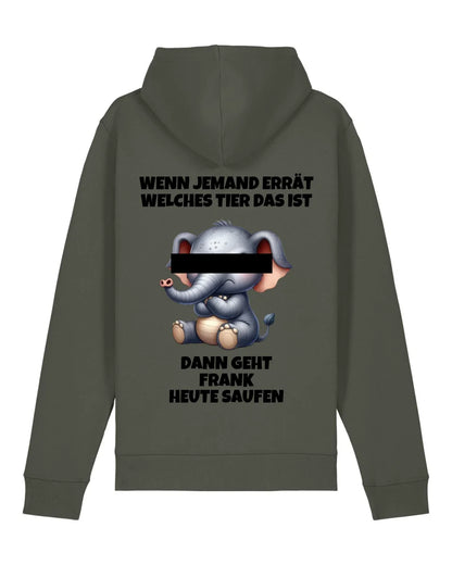 Wer errät das Tier? - Organic Unisex Hoodie (personalisierbar) Drummer 2.0 Hoodie ST ST Khaki