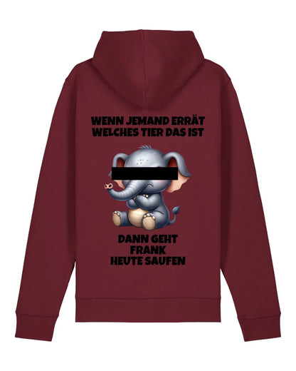 Wer errät das Tier? - Organic Unisex Hoodie (personalisierbar) Drummer 2.0 Hoodie ST ST Burgundy