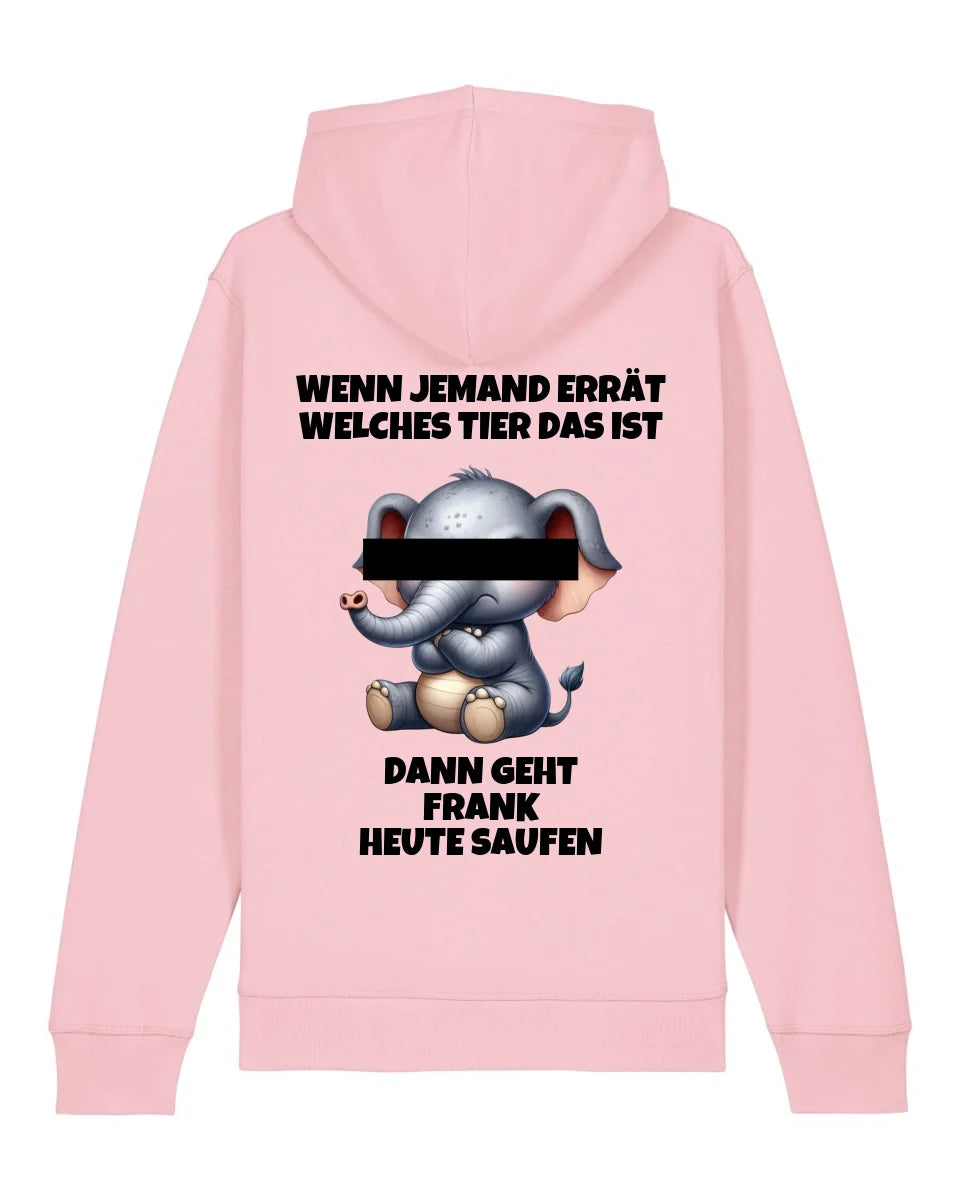 Wer errät das Tier? - Organic Unisex Hoodie (personalisierbar) Drummer 2.0 Hoodie ST ST Cotton-Pink