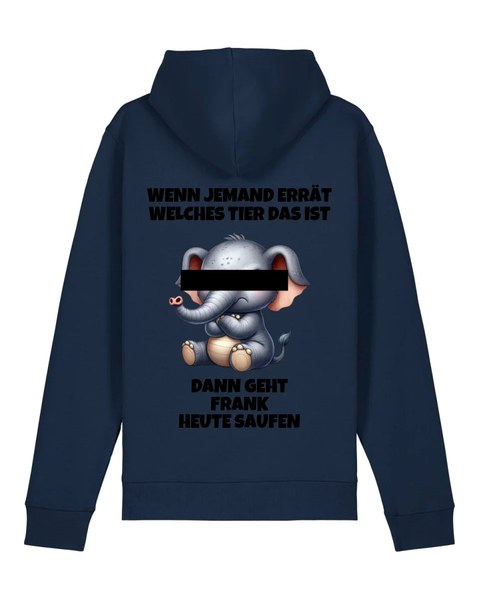 Wer errät das Tier? - Organic Unisex Hoodie (personalisierbar) Drummer 2.0 Hoodie ST ST French-Navy