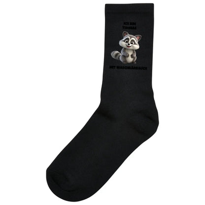 Waschbärbauch - Socken (personalisierbar) Socken Black