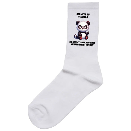 Sei nett - Socken (personalisierbar) Socken White