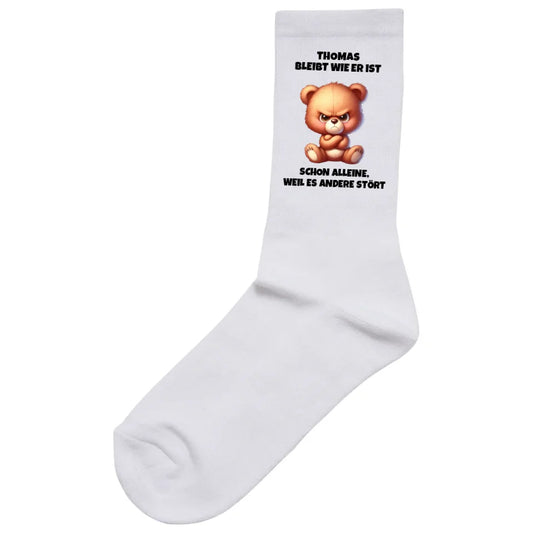 Ich bleibe wie ich bin - Socken (personalisierbar) Socken White