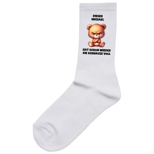 Schnauze voll - Socken (personalisierbar) Socken White