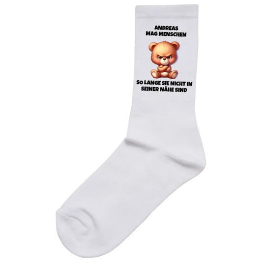 Ich mag Menschen - Socken (personalisierbar) Socken White
