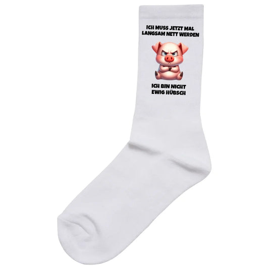 Nicht ewig hübsch - Socken (personalisierbar) Socken White
