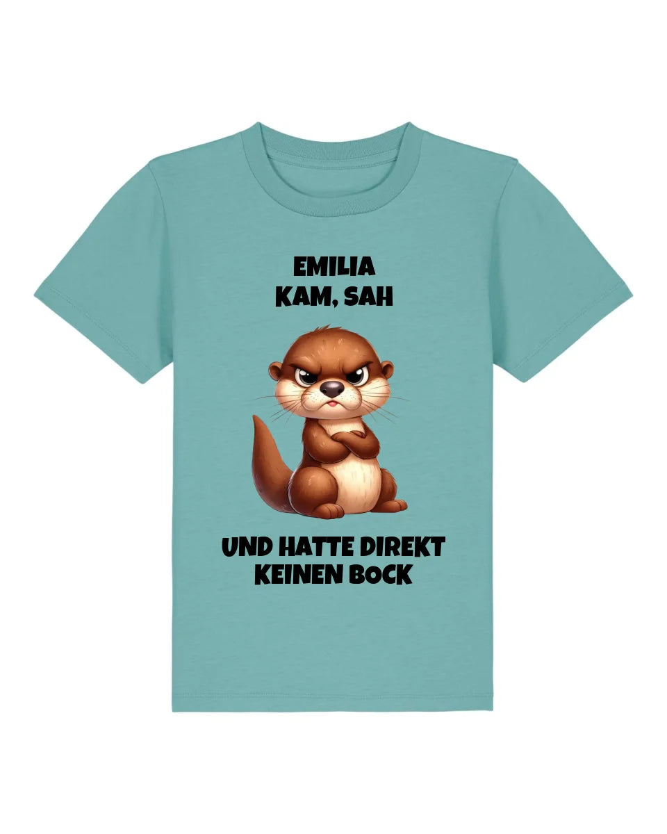 Direkt keinen Bock - Organic Kid's Shirt (personalisierbar) Mini Creator T-Shirt ST ST Teal-Monstera