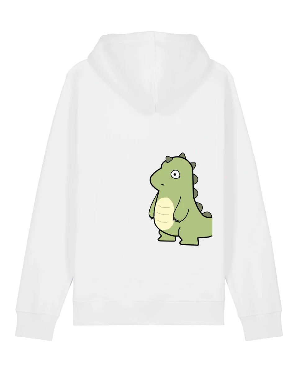 Dino Pärchen - Organic Unisex Hoodie (1 Stck.) Drummer 2.0 Hoodie ST ST White
