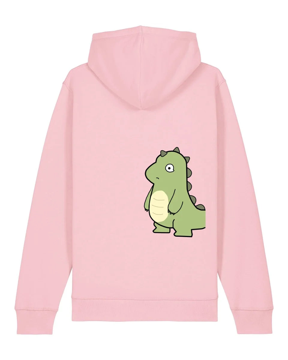 Dino Pärchen - Organic Unisex Hoodie (1 Stck.) Drummer 2.0 Hoodie ST ST Cotton-Pink