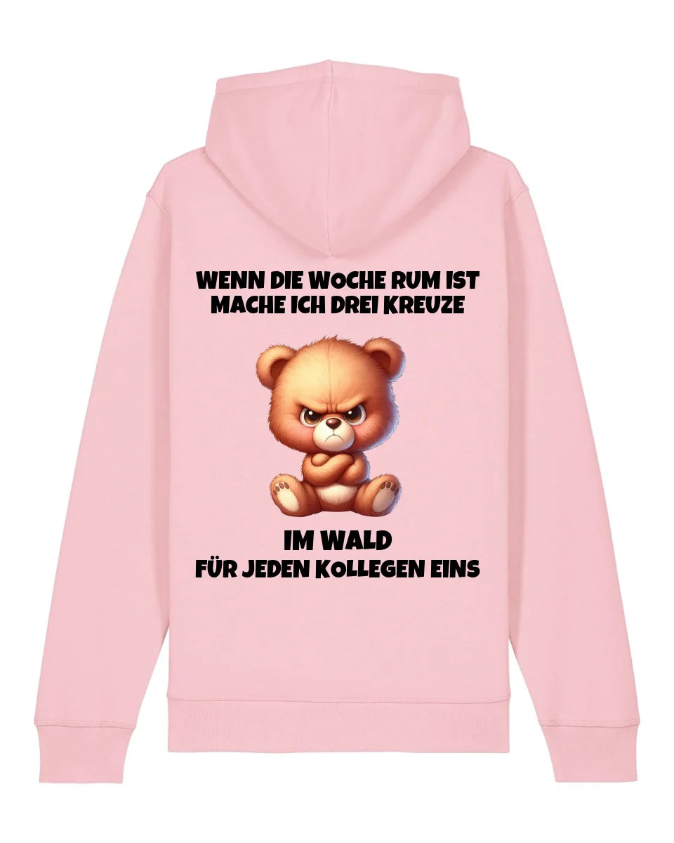 Drei Kreuze - Organic Unisex Hoodie (personalisierbar) Drummer 2.0 Hoodie ST ST Cotton-Pink