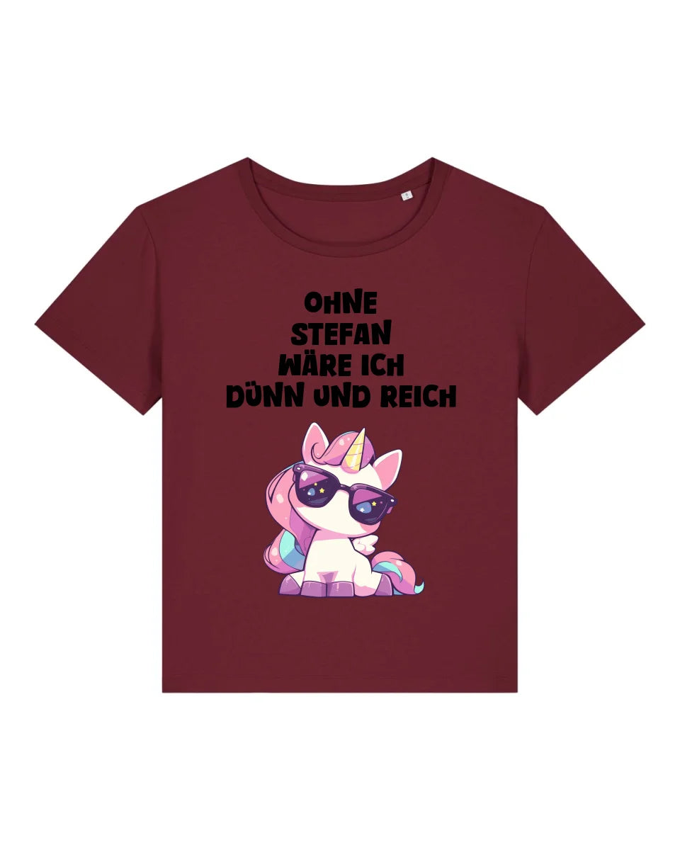 Dünn und reich - Organic Women's Shirt (personalisierbar) Serena T-Shirt ST ST Burgundy