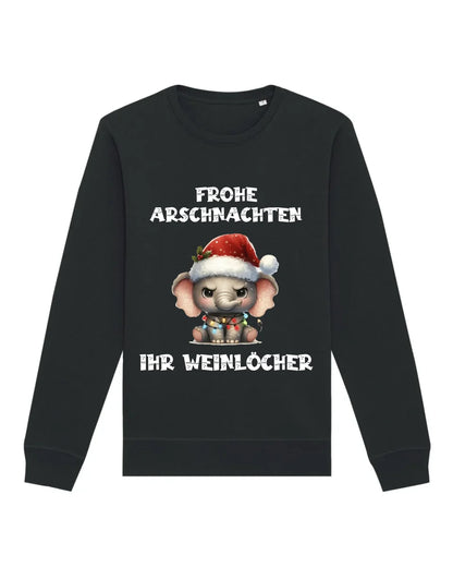 Frohe Arschnachten - Bio Unisex Sweatshirt (personalisierbar) Roller Sweatshirt ST ST Black