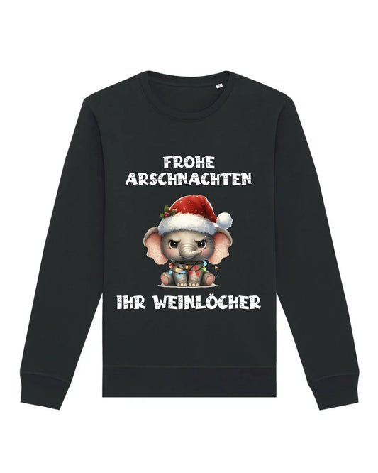 Frohe Arschnachten - Bio Unisex Sweatshirt (personalisierbar) Roller Sweatshirt ST ST Black