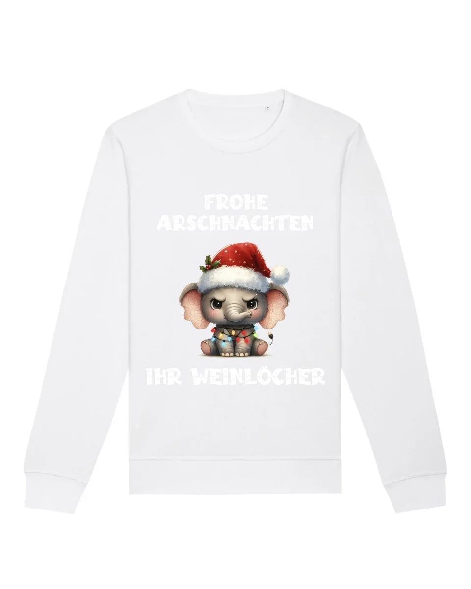 Frohe Arschnachten - Bio Unisex Sweatshirt (personalisierbar) Roller Sweatshirt ST ST White