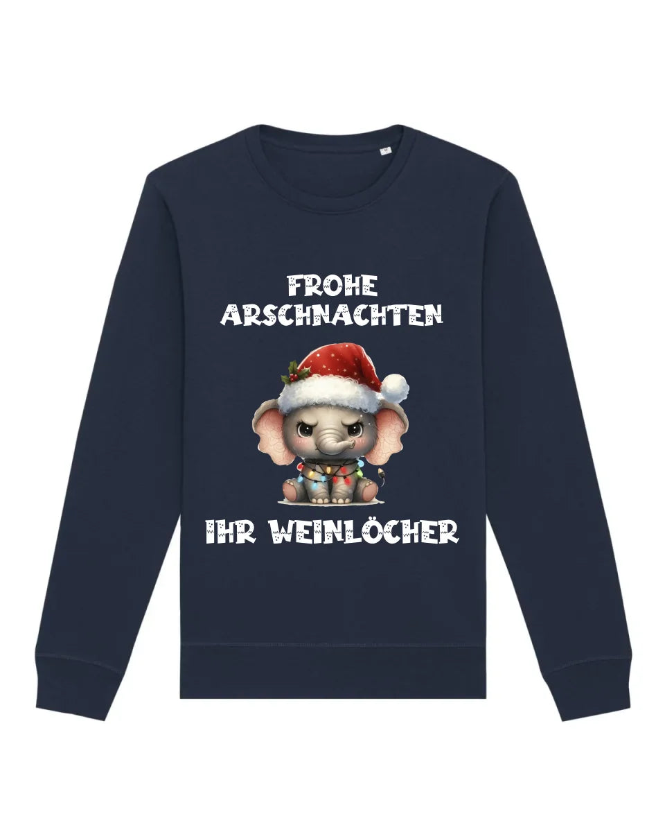Frohe Arschnachten - Bio Unisex Sweatshirt (personalisierbar) Roller Sweatshirt ST ST French-Navy
