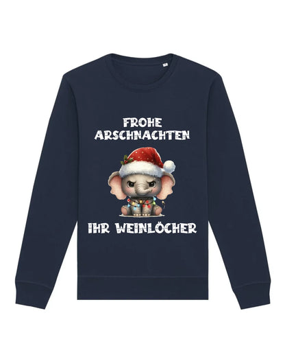 Frohe Arschnachten - Bio Unisex Sweatshirt (personalisierbar) Roller Sweatshirt ST ST French-Navy