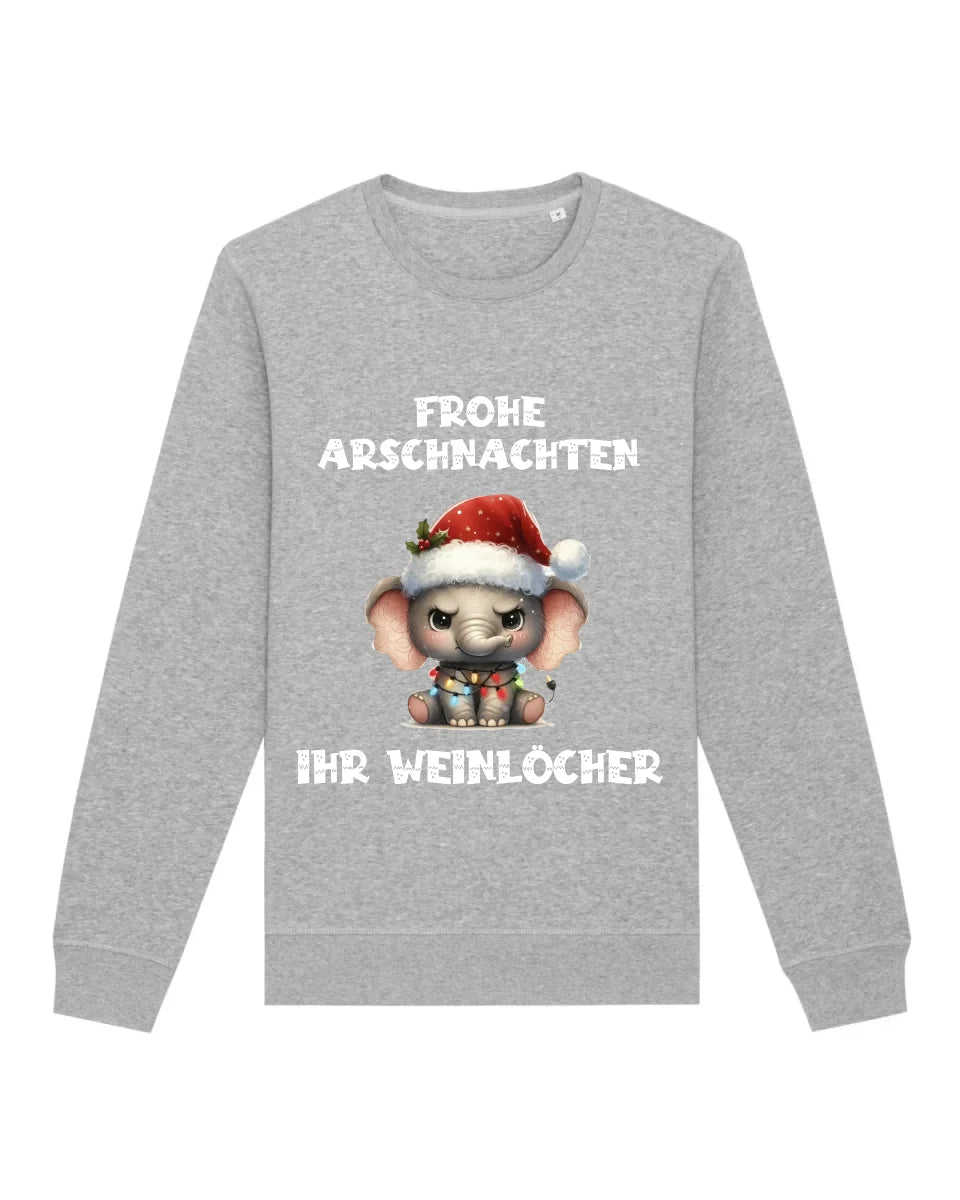 Frohe Arschnachten - Bio Unisex Sweatshirt (personalisierbar) Roller Sweatshirt ST ST Heather-Grey