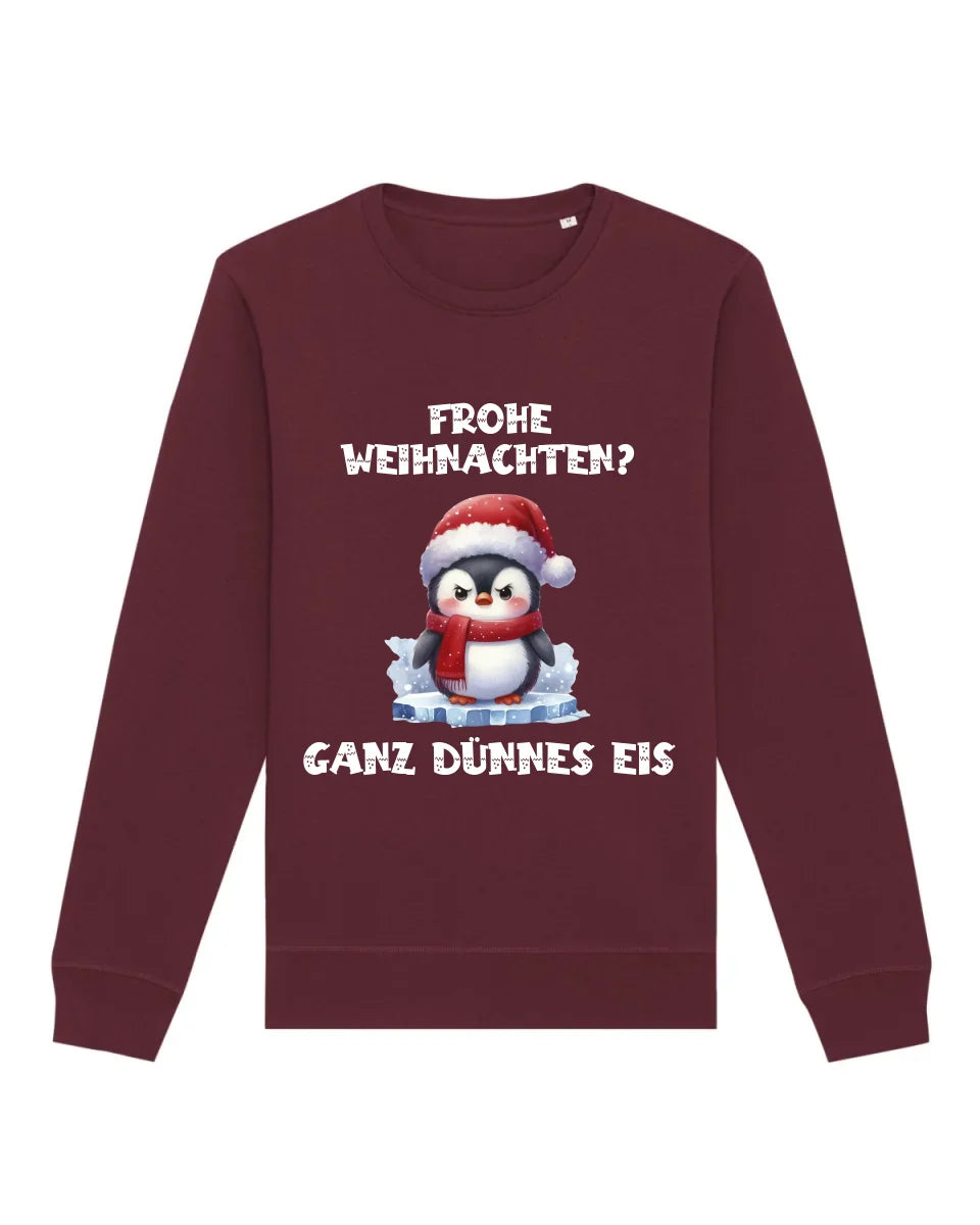 Frohe Weihnachten? - Bio Unisex Sweatshirt (personalisierbar) Roller Sweatshirt ST ST Burgundy