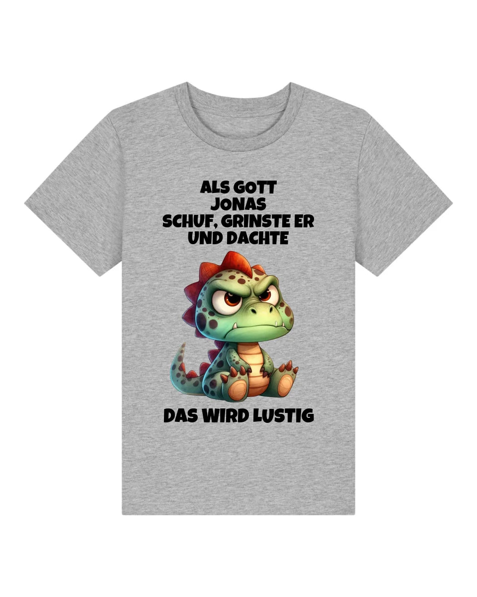Als Gott mich schuf - Organic Kid's Shirt (personalisierbar) Mini Creator T-Shirt ST ST Heather-Grey