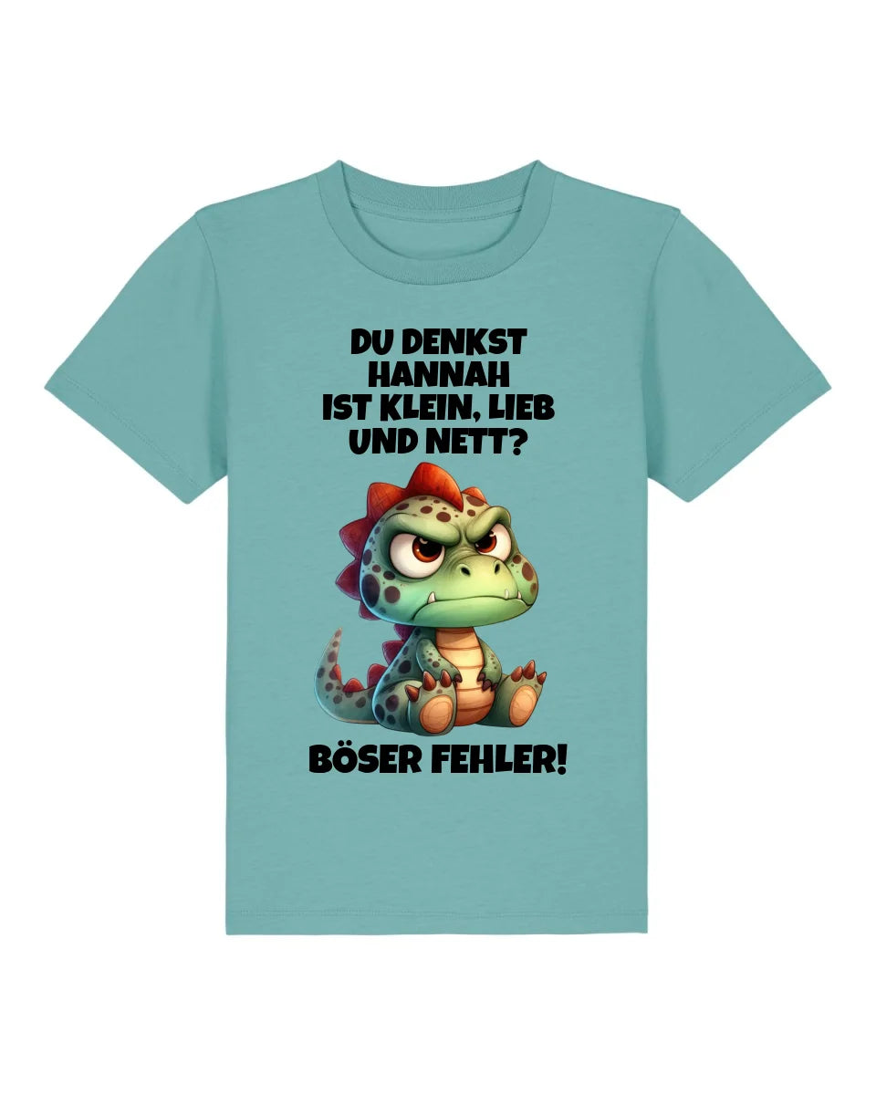 Klein, lieb und nett - Organic Kid's Shirt (personalisierbar) Mini Creator T-Shirt ST ST Teal-Monstera