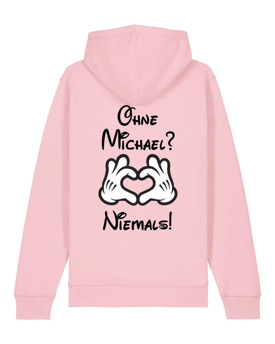 Niemals ohne dich - Organic Unisex Hoodie (personalisierbar) Drummer 2.0 Hoodie ST ST Cotton-Pink