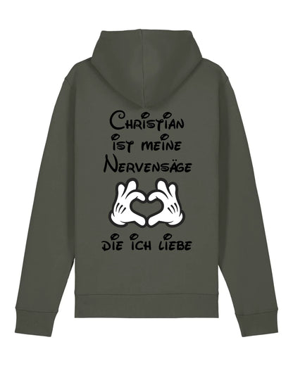 Meine Nervensäge - Organic Unisex Hoodie (personalisierbar) Drummer 2.0 Hoodie ST ST Khaki