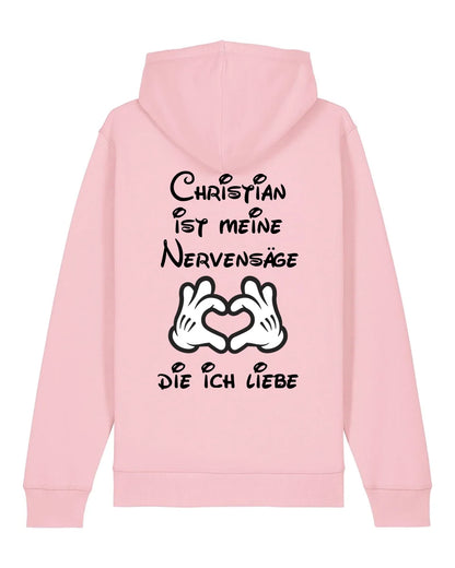 Meine Nervensäge - Organic Unisex Hoodie (personalisierbar) Drummer 2.0 Hoodie ST ST Cotton-Pink