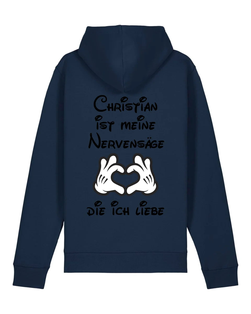 Meine Nervensäge - Organic Unisex Hoodie (personalisierbar) Drummer 2.0 Hoodie ST ST French-Navy