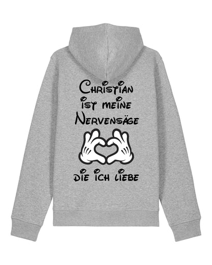Meine Nervensäge - Organic Unisex Hoodie (personalisierbar) Drummer 2.0 Hoodie ST ST Heather-Grey