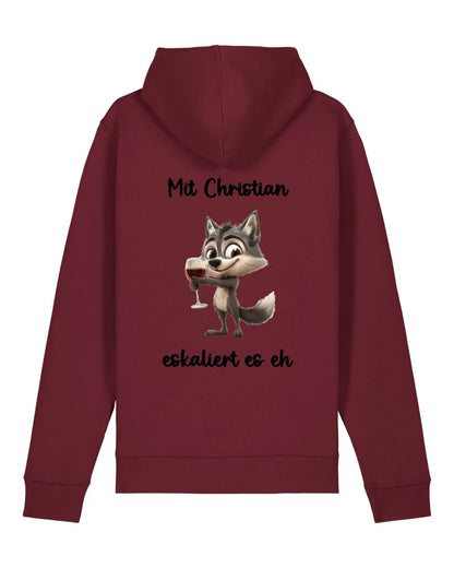 Es eskaliert eh - Organic Unisex Hoodie (personalisierbar) Drummer 2.0 Hoodie ST ST Burgundy