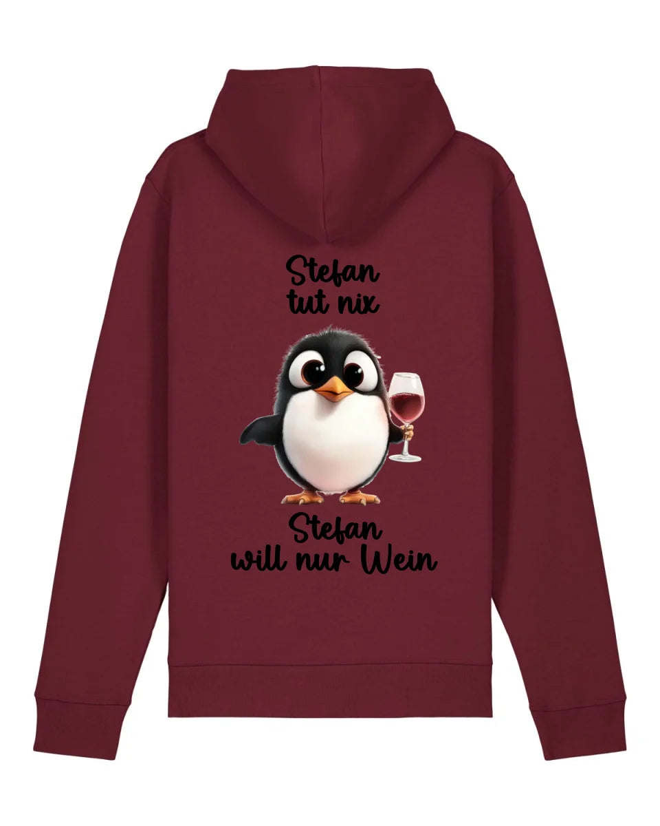 Ich will nur Wein - Organic Unisex Hoodie (personalisierbar) Drummer 2.0 Hoodie ST ST Burgundy