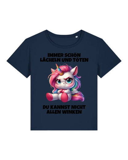 Lächeln und töten - Organic Women's Shirt (personalisierbar) Serena T-Shirt ST ST French-Navy