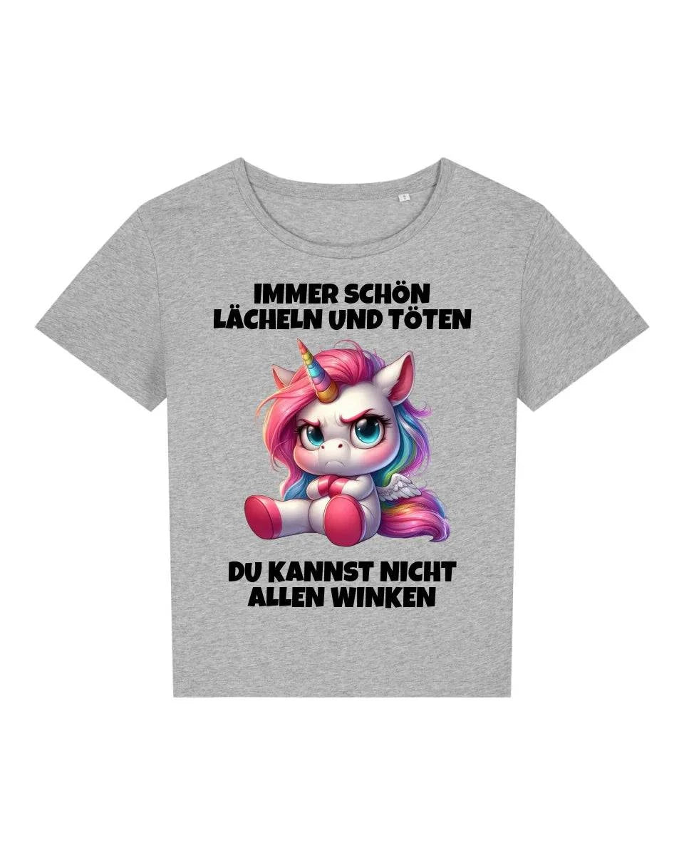 Lächeln und töten - Organic Women's Shirt (personalisierbar) Serena T-Shirt ST ST Heather-Grey