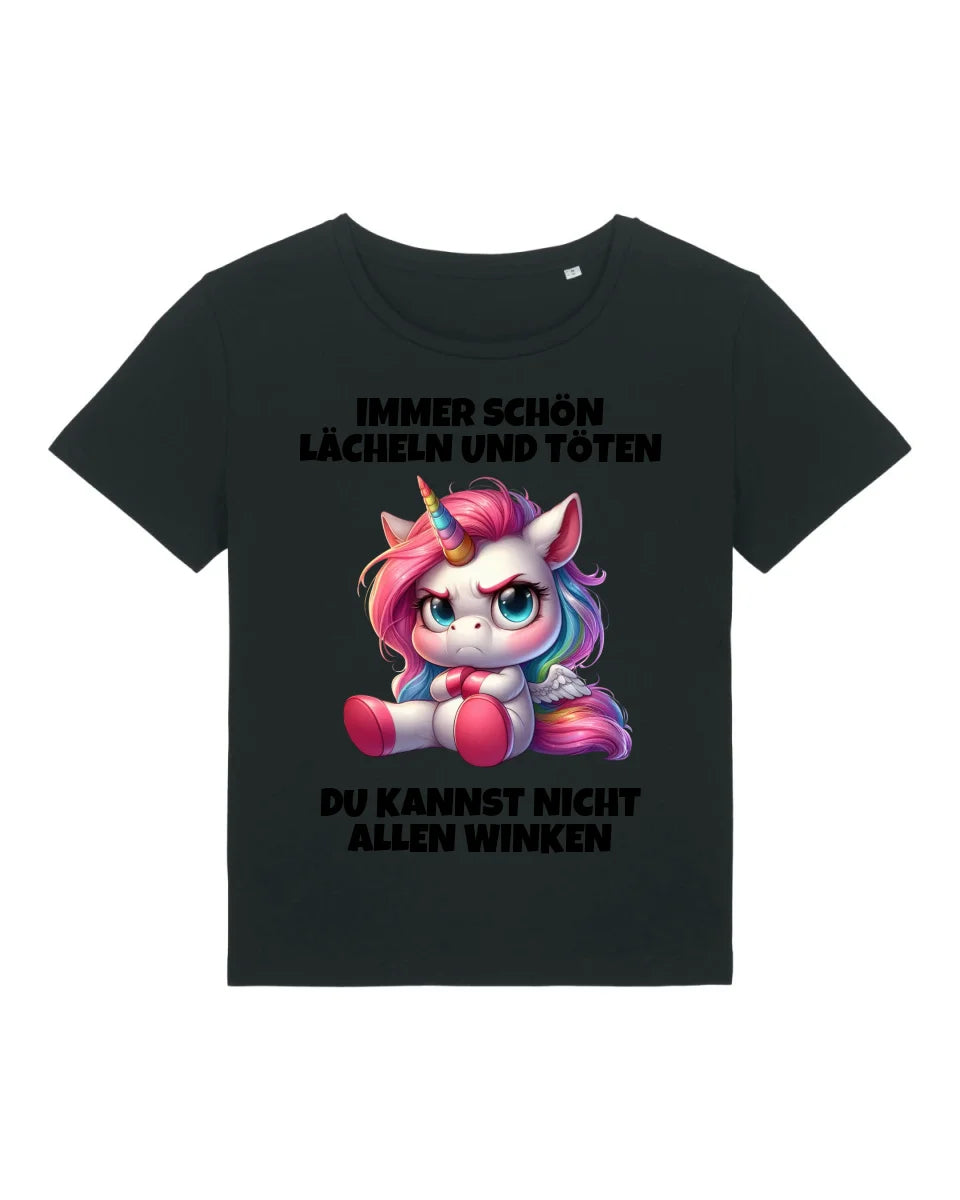 Lächeln und töten - Organic Women's Shirt (personalisierbar) Serena T-Shirt ST ST Black