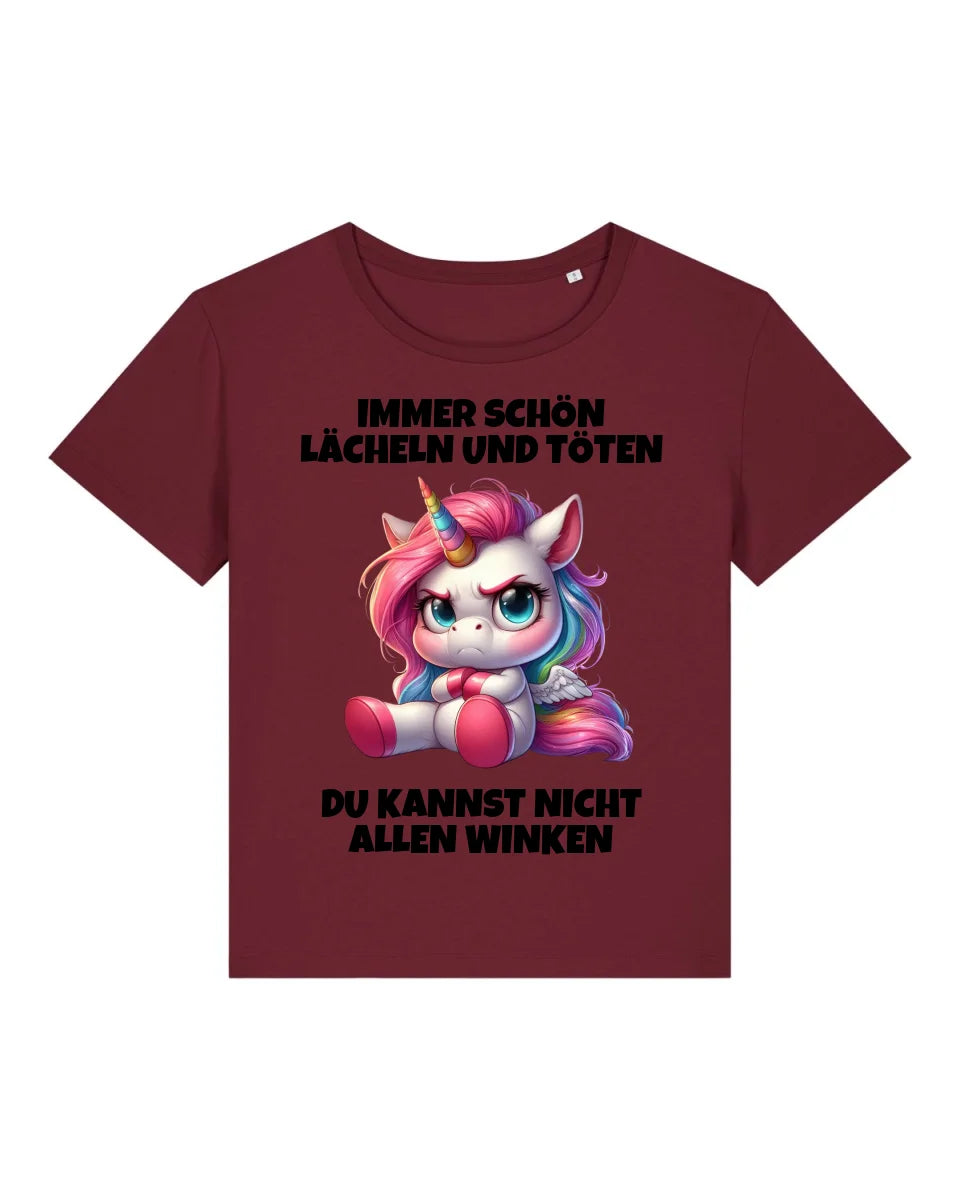 Lächeln und töten - Organic Women's Shirt (personalisierbar) Serena T-Shirt ST ST Burgundy