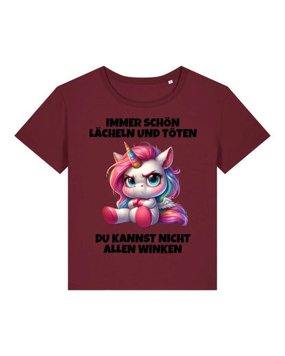Lächeln und töten - Organic Women's Shirt (personalisierbar) Serena T-Shirt ST ST Burgundy