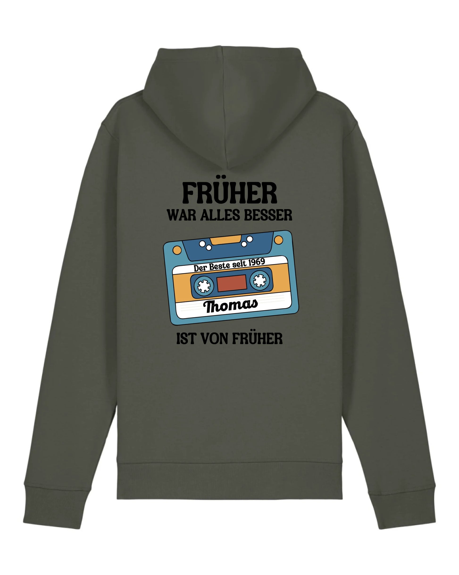 Früher war alles besser - Organic Unisex Hoodie (personalisierbar) Drummer 2.0 Hoodie ST ST Khaki