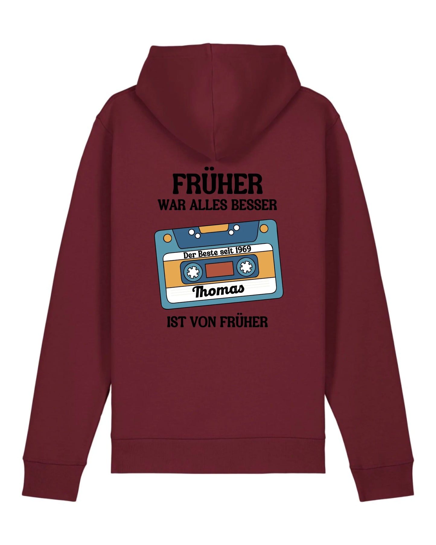 Früher war alles besser - Organic Unisex Hoodie (personalisierbar) Drummer 2.0 Hoodie ST ST Burgundy